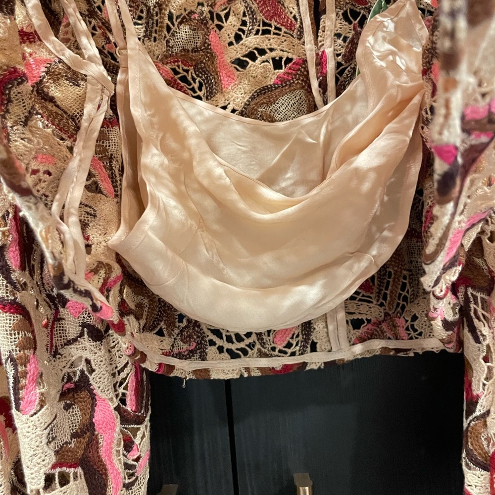 FARM Rio Pink and Brown Patterned Blouse - Picture 8 of 9